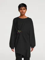 Halka Embellished Draped Sweatshirt