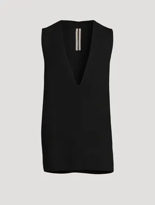 Recycled Cashmere V-Neck Tank Top