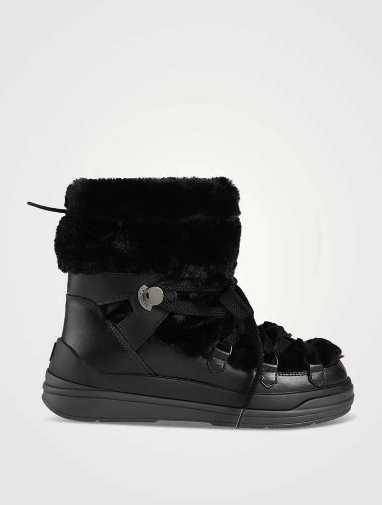 Insolux Faux Shearling-Trimmed Leather Boots