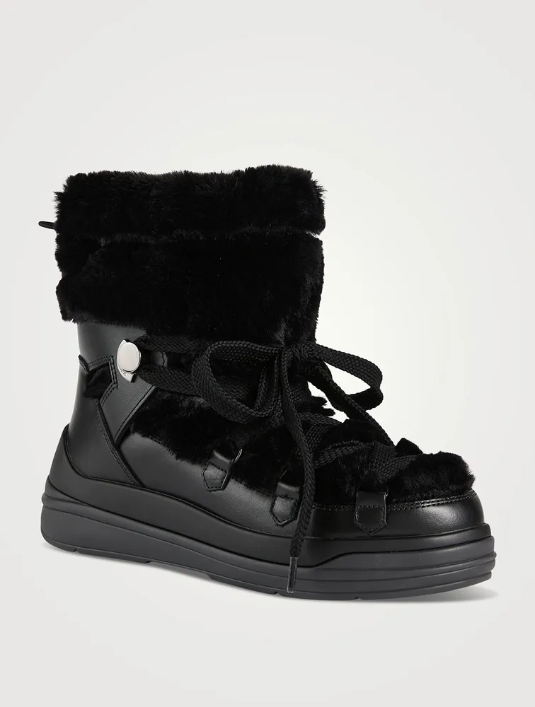 Insolux Faux Shearling-Trimmed Leather Boots