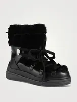 Insolux Faux Shearling-Trimmed Leather Boots