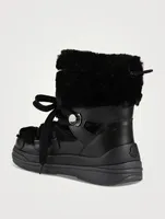 Insolux Faux Shearling-Trimmed Leather Boots