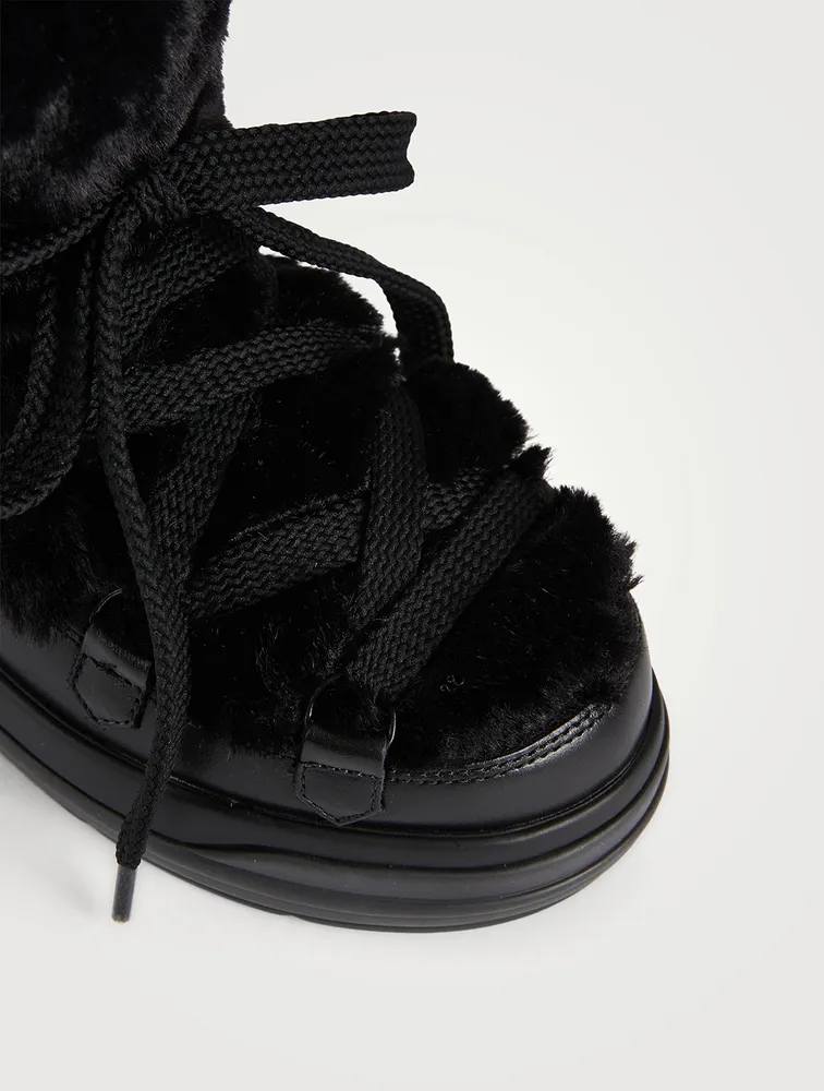 Insolux Faux Shearling-Trimmed Leather Boots