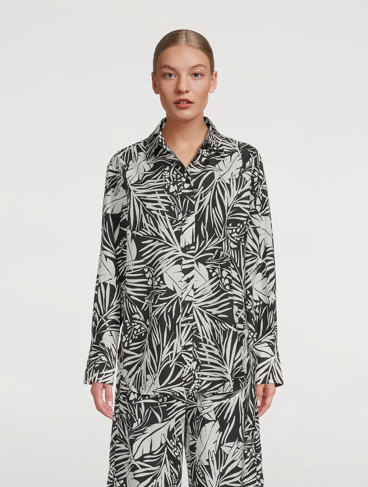 The Oversized Shirt Palm Print