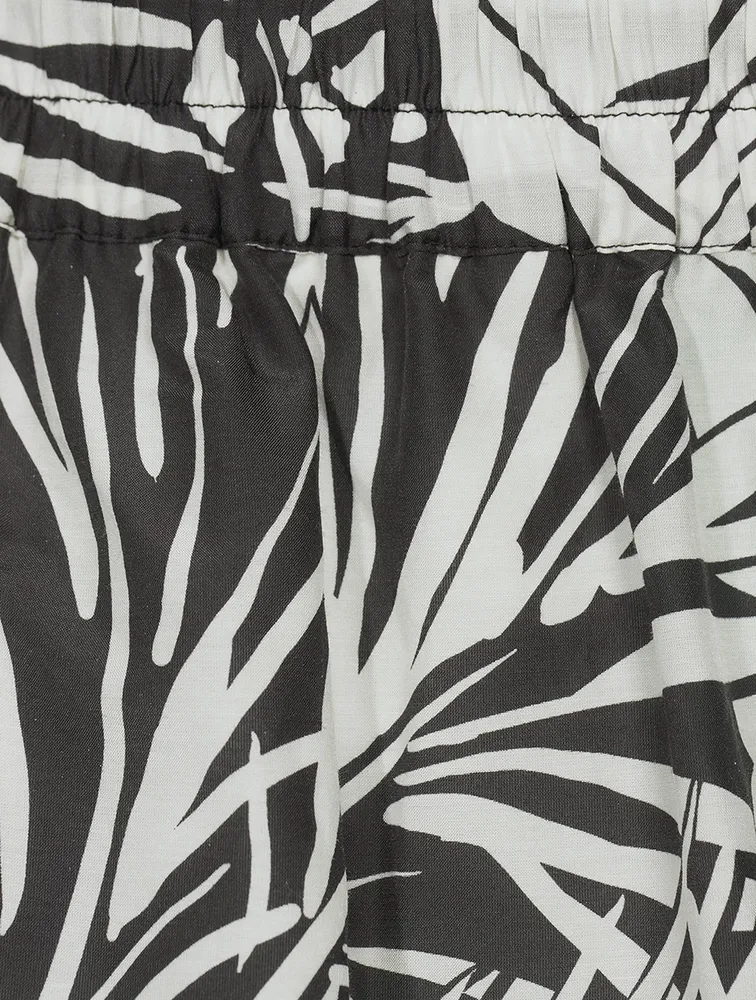 Drawstring Lounge Pants Palm Print