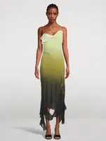 Ruffled Ombré Chiffon Maxi Dress