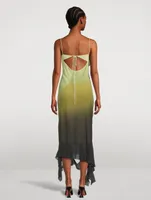 Ruffled Ombré Chiffon Maxi Dress