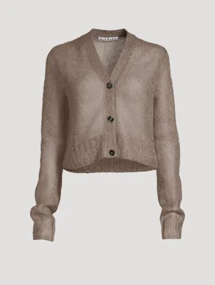 Mohair-Blend Cropped Cardigan