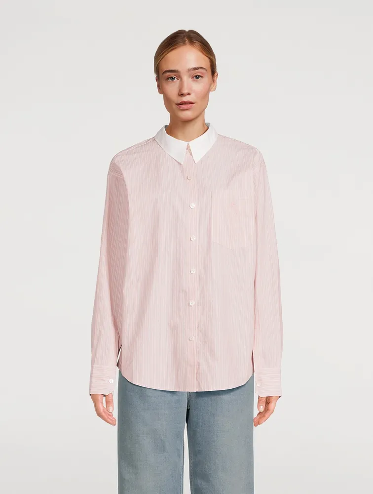 Poplin Shirt In Stripe Print