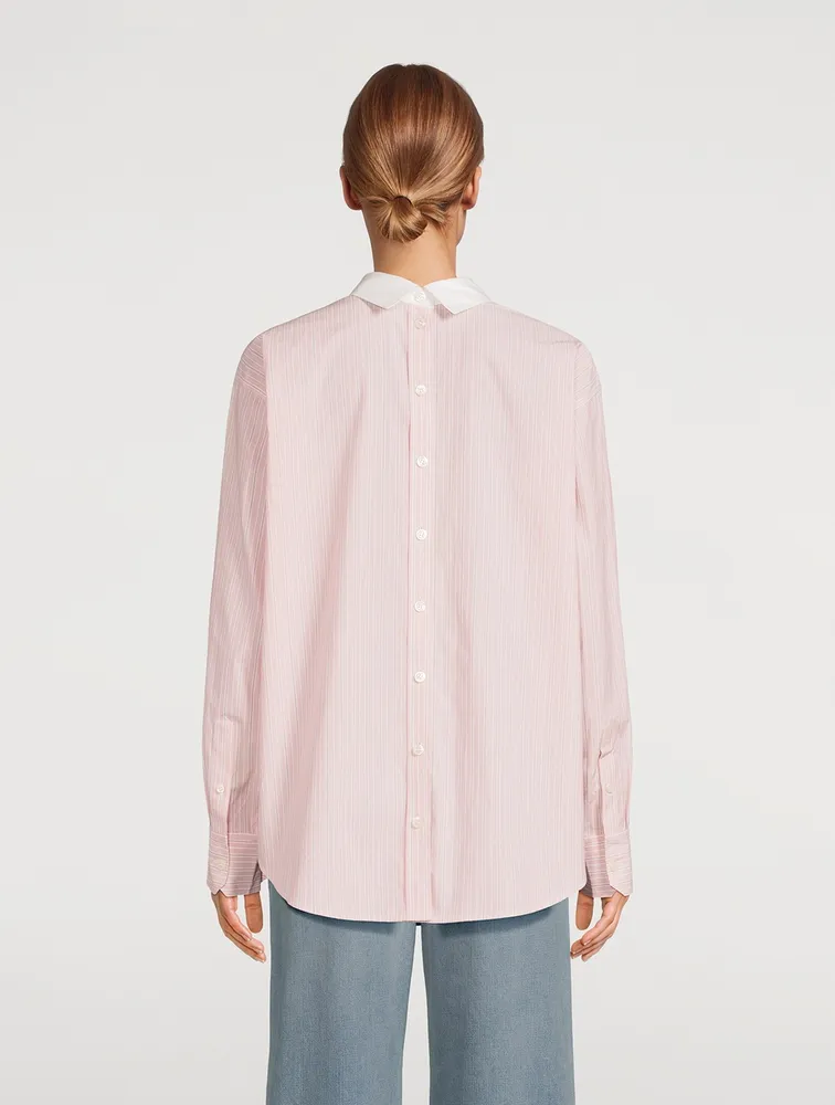 Poplin Shirt In Stripe Print