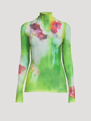 Seamless Turtleneck Floral Print