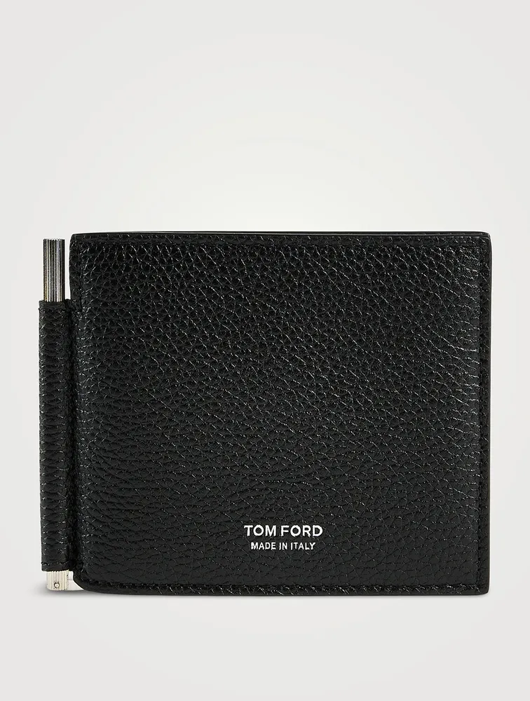 Grain Leather Money Clip Wallet