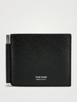 Grain Leather Money Clip Wallet