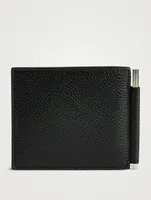 Grain Leather Money Clip Wallet