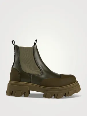 Lug-Sole Leather Chelsea Boots