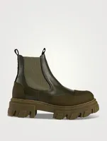 Lug-Sole Leather Chelsea Boots