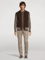 Suede And Wool-Blend Zip Jacket