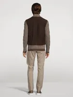 Suede And Wool-Blend Zip Jacket