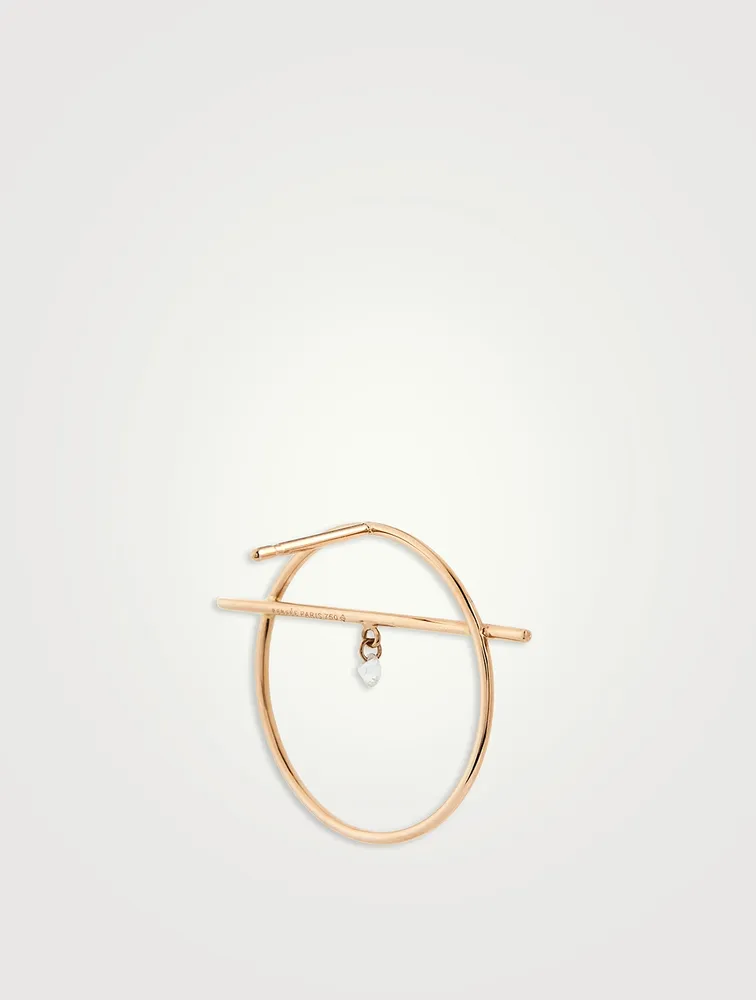 XS Fibule 18K Rose Gold Hoop Earrings With Diamonds