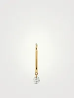 Mini 18K Gold Trombone Earring With Diamond