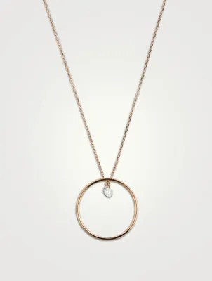 Hélios 18K Rose Gold Circle Necklace With Diamond