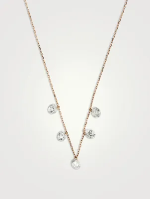 Danaé 18K Rose Gold Necklace Hang Up Necklace With Five Diamonds