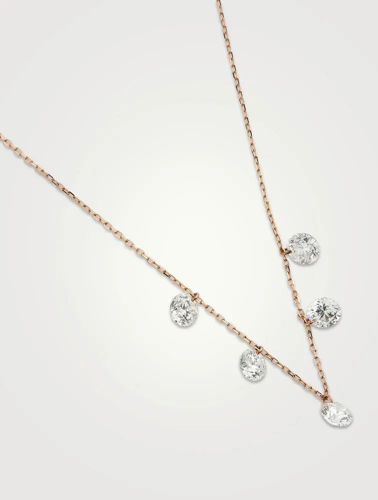 Danaé 18K Rose Gold Necklace Hang Up Necklace With Five Diamonds