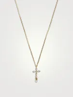 Symbols 18K Gold Cross Necklace With Diamonds