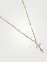 Symbols 18K Gold Cross Necklace With Diamonds