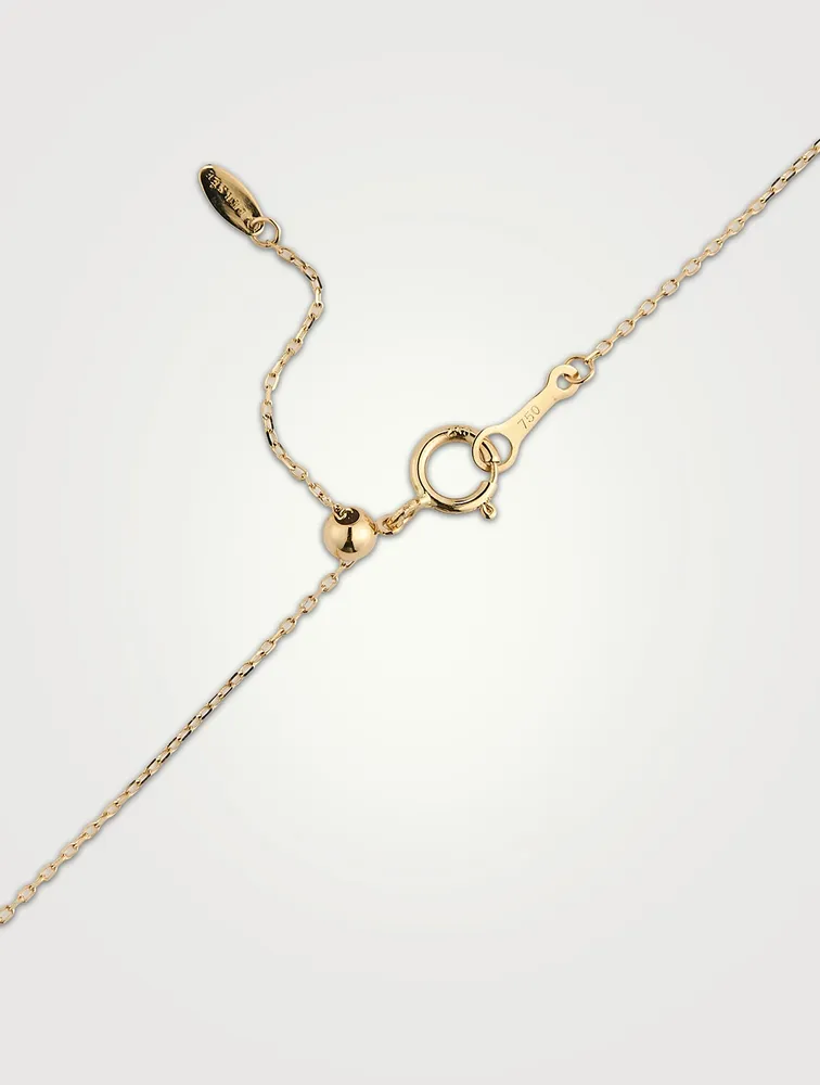 Symbols 18K Gold Cross Necklace With Diamonds