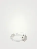 Imagine 18K Gold Floating Nylon Pear Ring With Diamonds