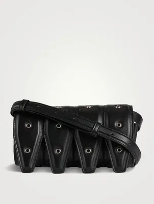 Four Grommet Leather Shoulder Bag