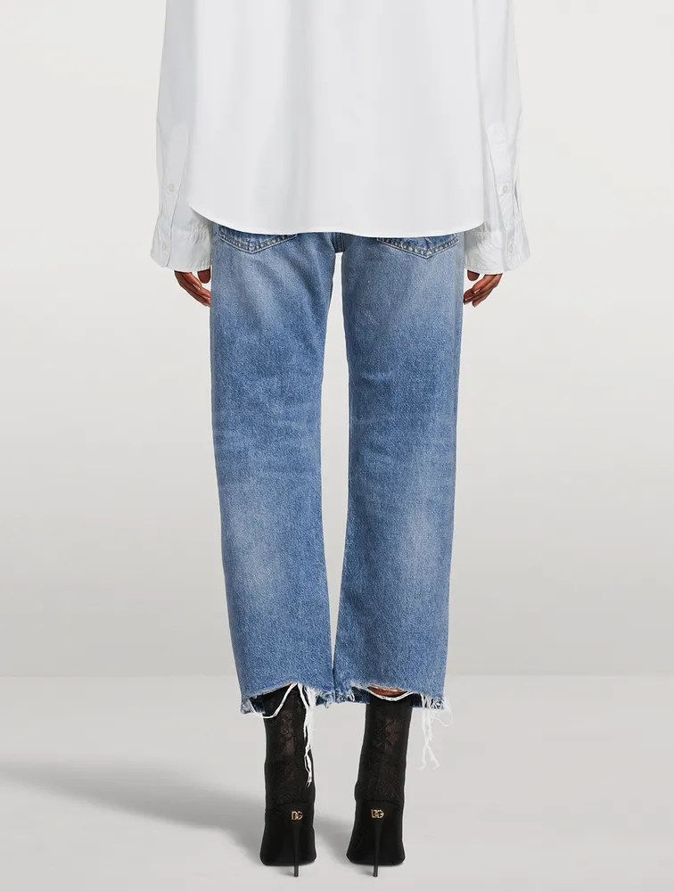 Boyfriend Relaxed-Leg Jeans With Rips
