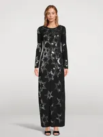 Star-Embellished Jersey Maxi Dress