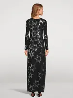 Star-Embellished Jersey Maxi Dress