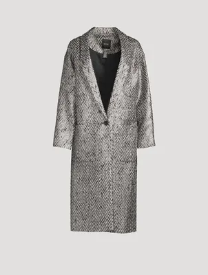 Metallic Herringbone Coat