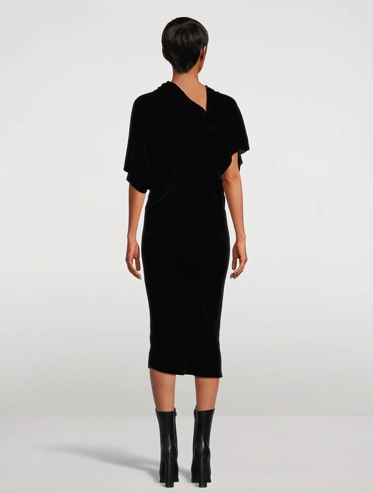 Seb Draped Velvet Dress