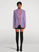 Puff-Sleeve Blouse Tile Print