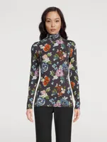 Turtleneck Top Floral Print