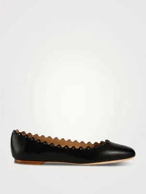 Lauren Studded Leather Ballet Flats