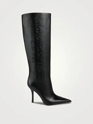 Delphine Embossed Leather Knee-High Boots