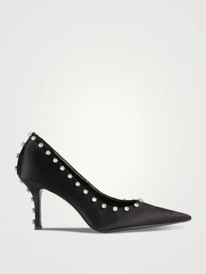 Delphine Crystal Satin Pumps