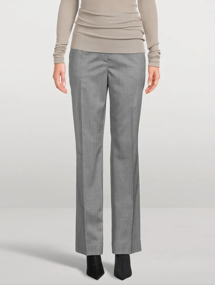 Wool Straight-Leg Pants