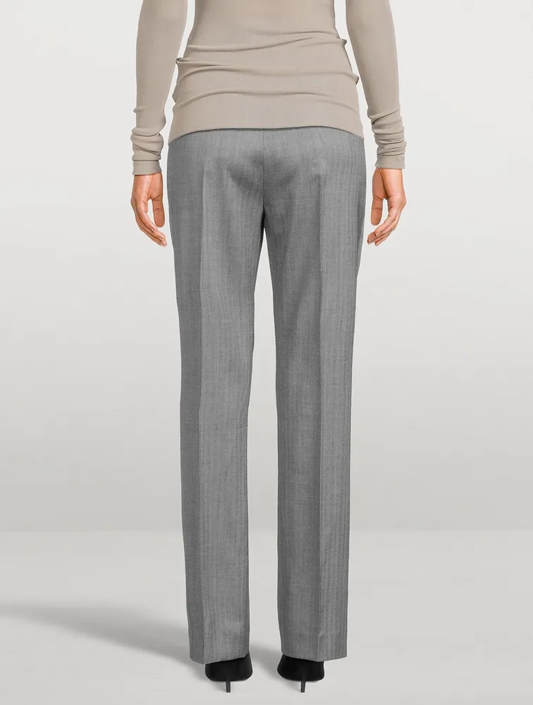 Wool Straight-Leg Pants