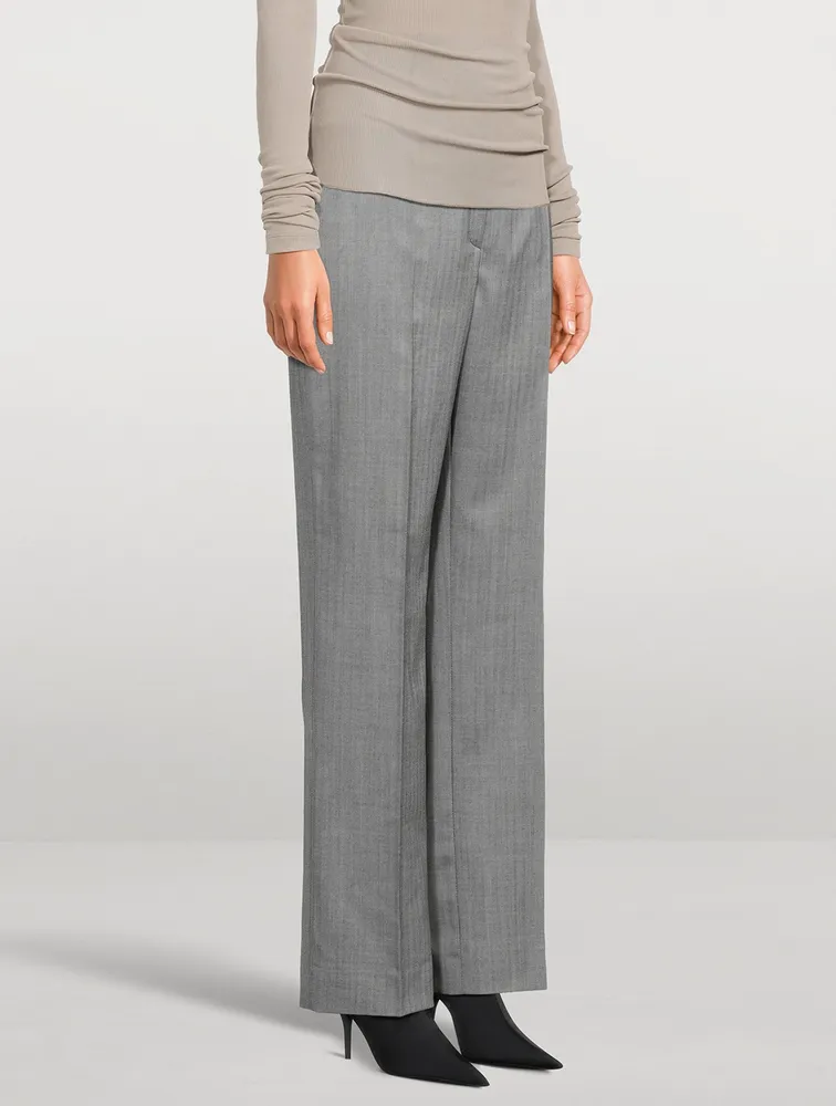 Wool Straight-Leg Pants