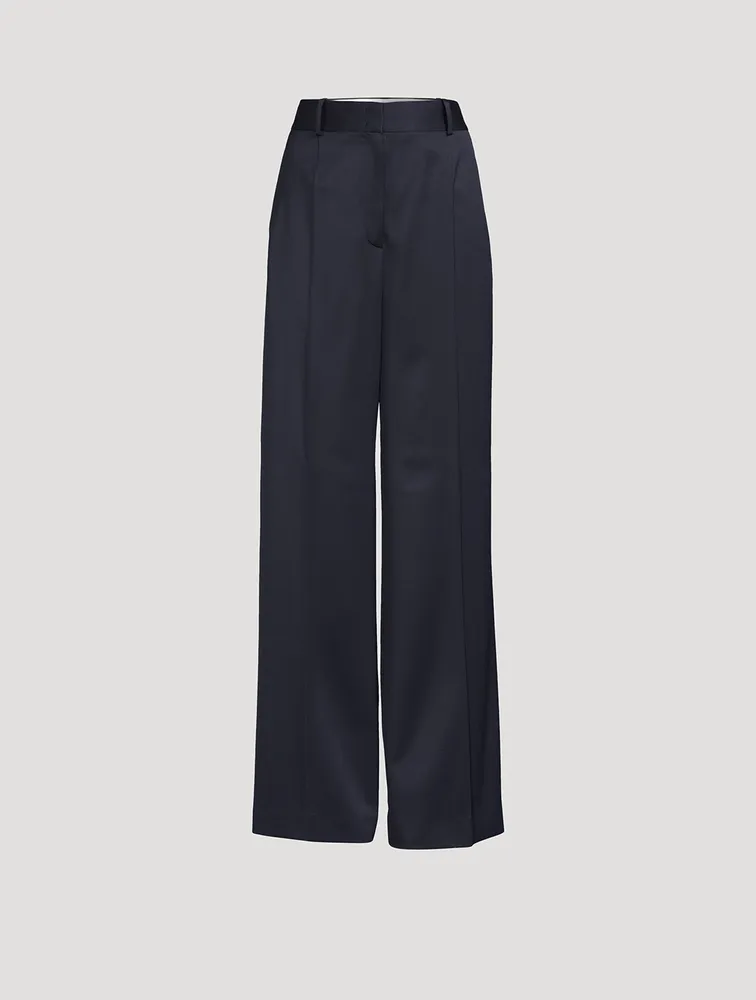 Wool Wide-Leg Suit Pants