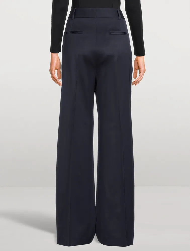 Wool Wide-Leg Suit Pants