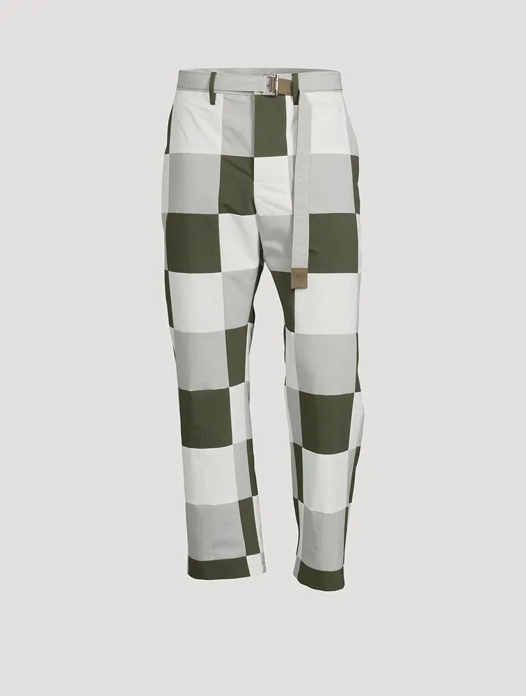 Patchwork Belted Pants