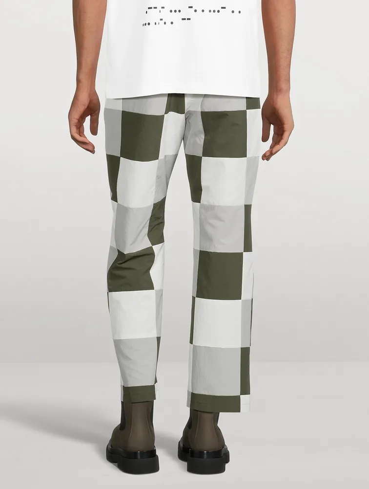 Patchwork Belted Pants