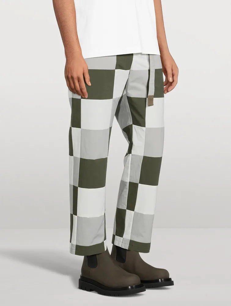 Patchwork Belted Pants